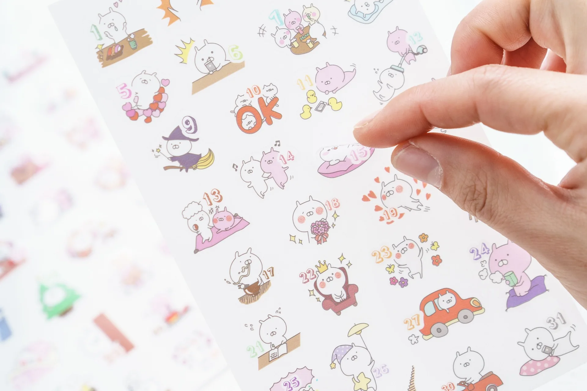 6 листов милые наклейки кроликов Kawaii Канцелярские Стикеры s бумажный стикер на клейкой основе для детей DIY Скрапбукинг дневник принадлежности для альбома