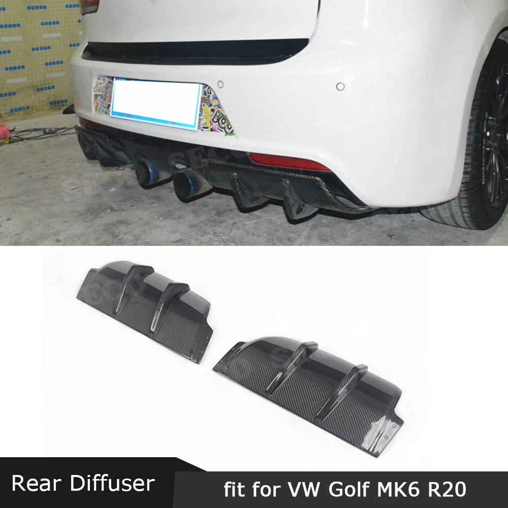 Задний бампер для Volkswagen VW Golf 6 VI MK6 R20 2010 2013 крышка губ отделка углеродное волокно/FRP