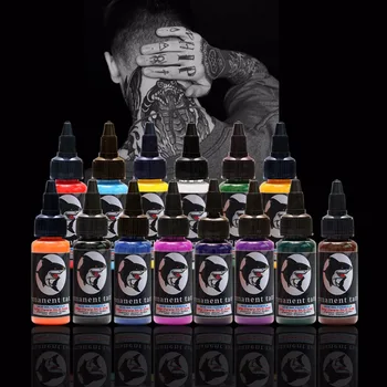 

14 Colors Natural Pure Plant Tattoo Pigment Permanent Makeup 1oz Bottle Tattoos Ink Pigment For Body Tattoo Paint 30ml
