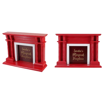 

1:12 Dollhouse Miniature Fireplace Furniture Wooden Fireplace Doll House Decoration Kids Children Pretend Play House Toys