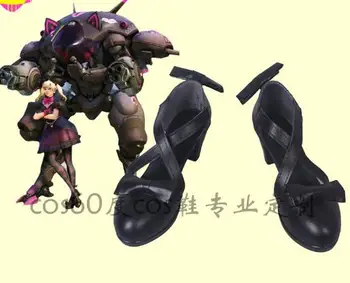 

black cat Dva lolita DVA cosplay shoes Cosplay black shoes custom made