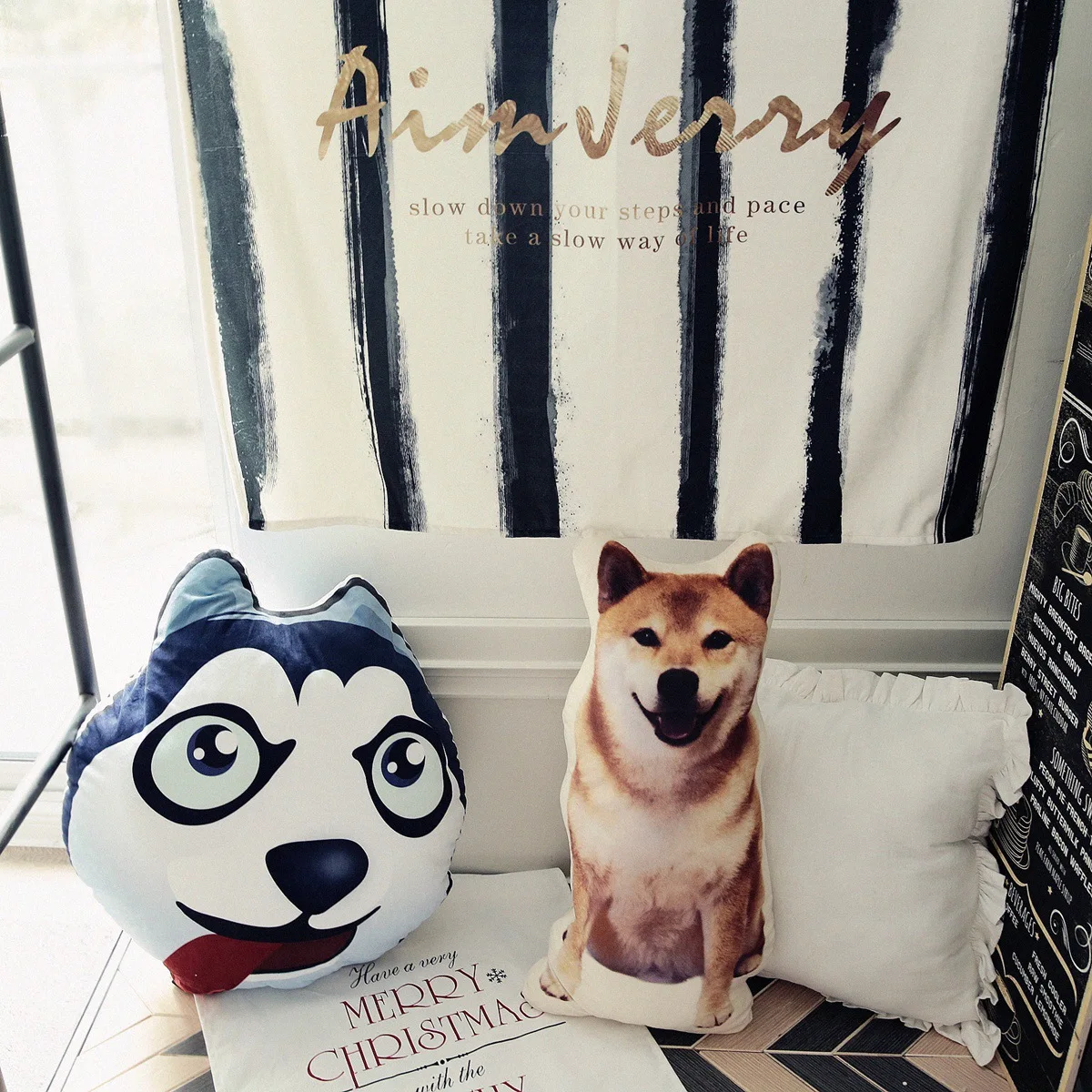 Популярность Косплей Shiba «Лисья Секретная служба»(Inu Подушка милое Очаровательное животное модель Шарпей животных диванную подушку домашнего Подушка