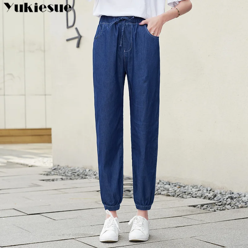 Джинсы с высокой талией женские свободные женские джинсы для женщин рваные джинсы женские джинсовые штаны-шаровары женские большие размеры xL