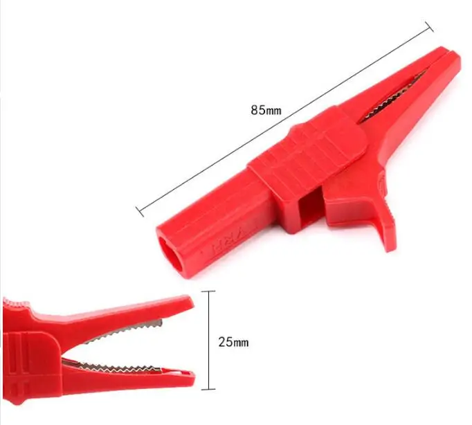 Red 85mm Fully Insulated 4mm Alligator Crocodile Test Clip 32A
