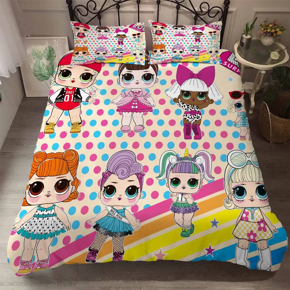 Bed LOL Surprise Dolls Baby Comforter Bedding Sets Kids King Size Crib
