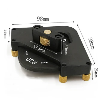 

New 4-in-1 Round Corner Radius Quick-jig Router Table Template Jig Arc Angle Half Fillet Locator Jig for Woodworking Trimming To