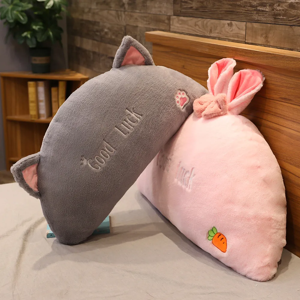 Huggable New Hot Super soft pillow plush toys comfortable rabbit cat cartoon back pillow cushion gift