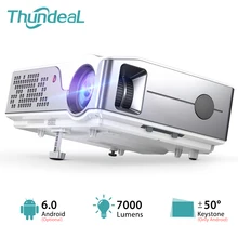 ThundeaL Full HD проектор Native 1920x1080P TD96W WiFi Android 6,0 проектор 7000 люмен проектор домашний кинотеатр 3D видео проектор Новогодний проектор