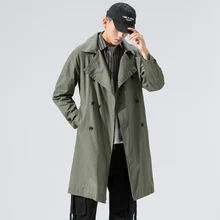 Хорошая повседневная мужская ветровка, куртки, длинный Тренч, пальто для мужчин, весенняя, осенняя, зимняя одежда