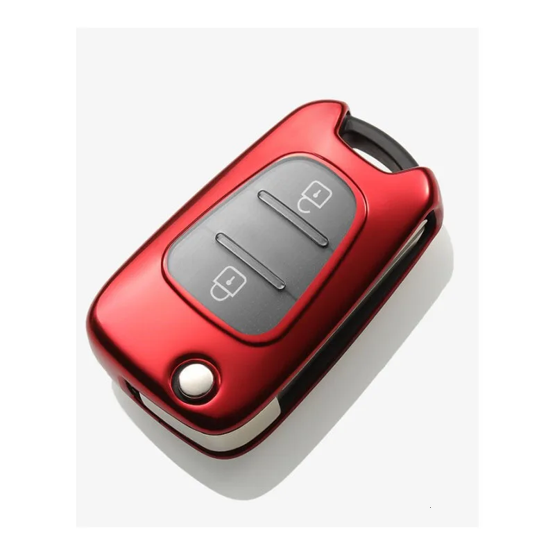 Чехол для ключей автомобиля из ТПУ для Housse I30 hyundai I20 Accent I20 Sonata для Kia Rio 5 K2 K5 Sportage L811 Sorento откидной Чехол-держатель для ключей - Название цвета: red