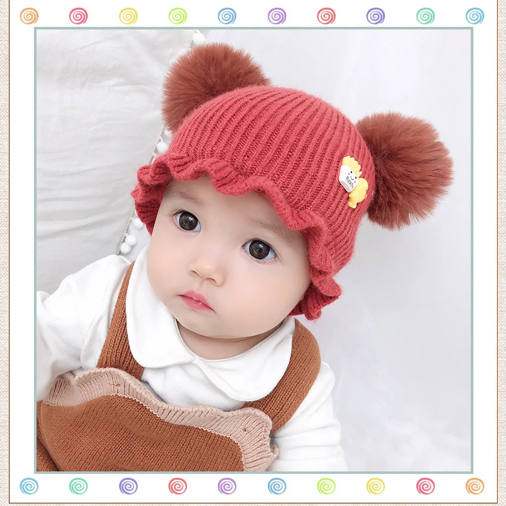 Детская зимняя шапка, вязаная шапка, выходная шляпа, для детей, с цветочным рисунком, милый шарф для девочки принцессы, комплект, Детская шерстяная шапка с рисунком, Sept