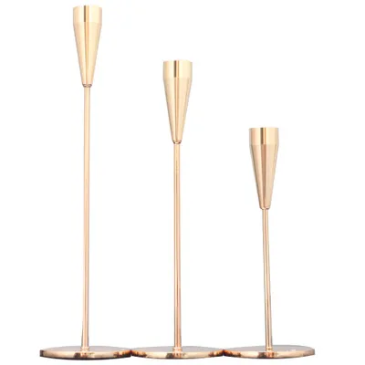 Metal Pillar Candle Holders Exquisite Candlestick Christmas Halloween Wedding Party Candle Stand Home Decoration