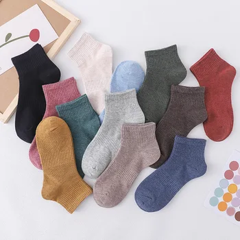 

Autumn ladies new cotton socks candy solid color socks red