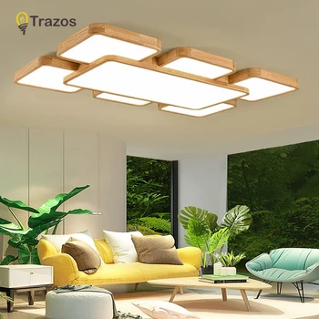 

2020 Modern LED Ceiling Light Wooden Chandeliers Ceiling Lamp LED Light Fixtures Living room Bedroom Dining room Kitchen Lustres