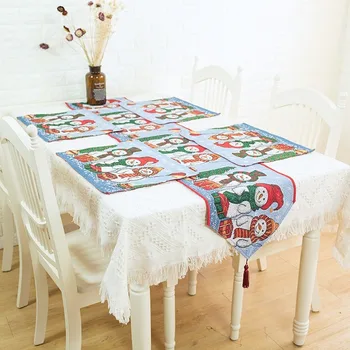 

Christmas Table Runner Placemat Snowman Table Flag Tablecloths Party Decoration Creative Table Runner Holiday Table Decoration