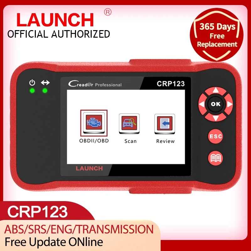 Launch CRP123 сканер кодов коробки передач и двигателя X431 Creader ABS SRS 4 системы OBDII |