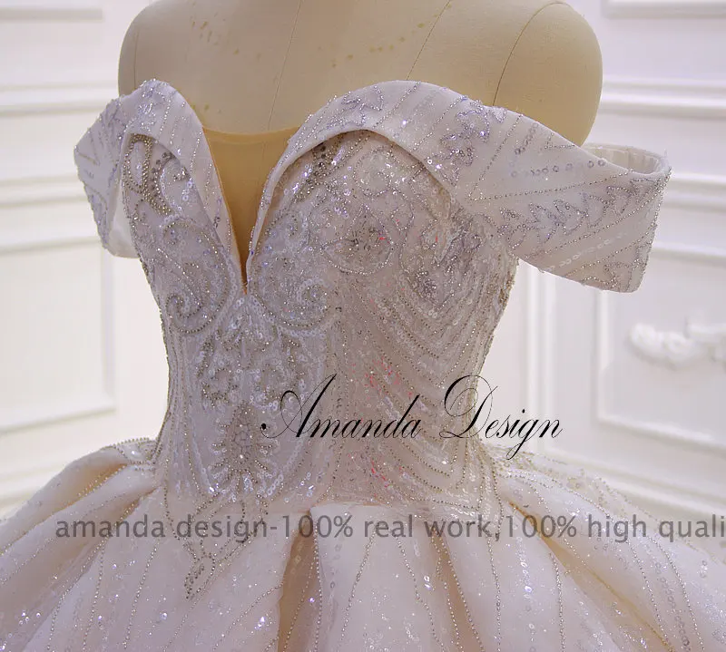 Аманда дизайн vestido boda mujer invitada с открытыми плечами блестящее бисерное свадебное