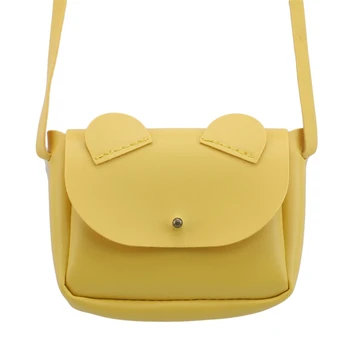 

New Kids Mini PU Cute Crossbody Children Girls Yellow Satchel Shoulder Bags Princess Handbag Lovely Birthday Gift Messenger Bag