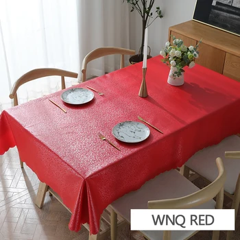 

Waterproof PU Tablecloth Oilproof Soft Kitchen Table Cloth Decorative Elegant Fabric Rectangle Table Cover Dining Room Decor
