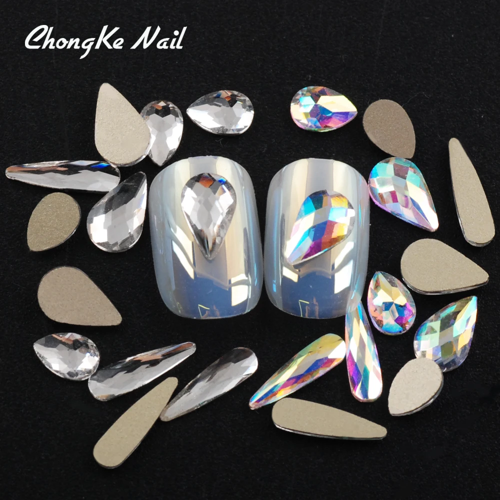 4x6 мм, форма в виде капли Стекло Стразы Bling Crystal AB плоская задняя капля дождя камень для дизайна ногтей украшения инструменты, 20 шт./лот