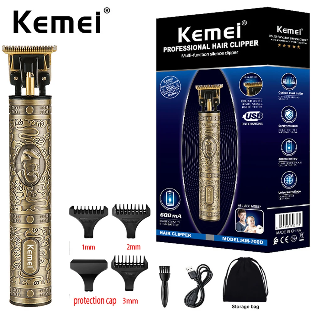 USB Rechargeable Powerful Clipper Beard Electric Hairdresser Razor Barbershop Cordless Close to 0mm T Head Men Haircut Tools | Бытовая