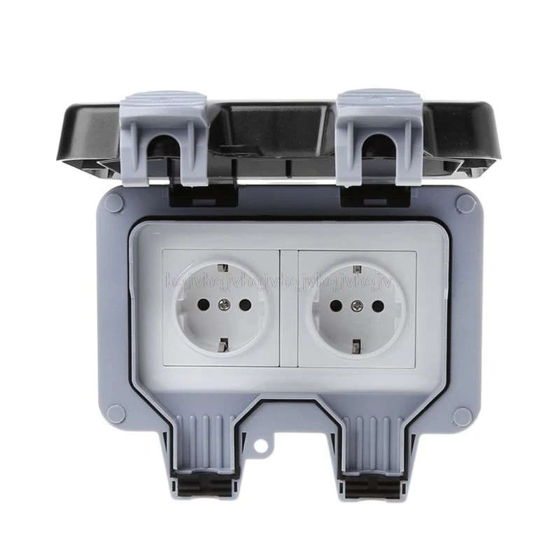 

1PC Outdoor Wall Switch Socket IP66 Weather&Dust Proof Power Outlet EU Standard O12 19 dropship