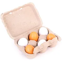 6pcs Wooden Fake Eggs Kitchen Toy Easter Egg Set Simulation Pretend Play for Kids Montessori Educational Food Toy for Child Gift 2