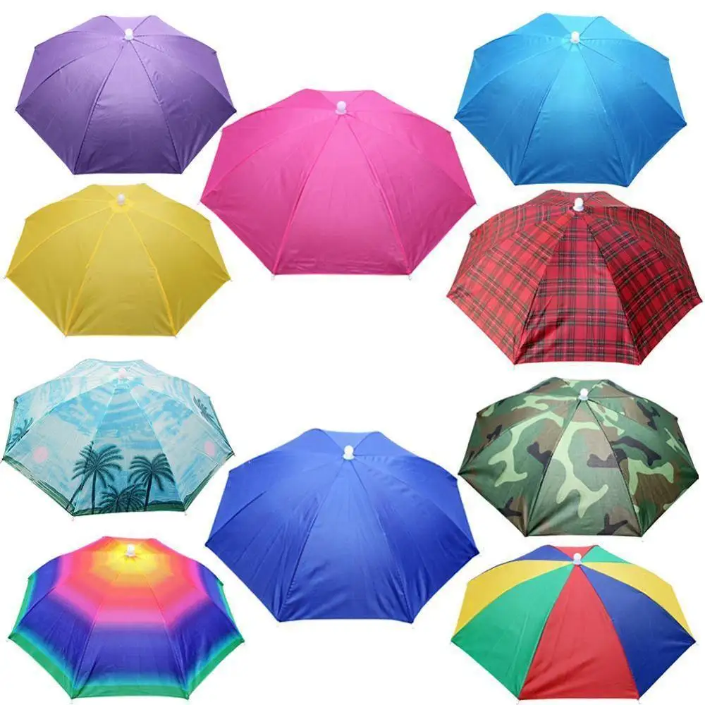

Hot Discount Sale New Useful Outdoor Foldable Sun Umbrella Hat Golf Fishing Camping Headwear Cap Head Hat Anti-Sunshine