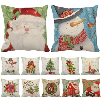 

Christmas cushion cover 45*45 Pillowcase sofa cushions Pillow cases Cotton Linen pillow covers Home Decor Xmas Decor for home