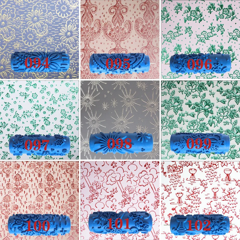 Wall Decoration Paint 5" Rubber Roller Brush Head 18 Patterns 85-102 paint roller,paint brush,rubber painting brush,rubber roller brush,wall brush