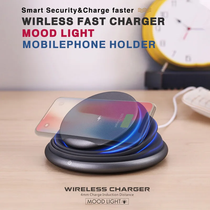 

3 in 1 10w Wireless Charger Phone Stand Led Light for iphone 11 Pro Universal Wireless Charger Stand Fast Charging Station Dock