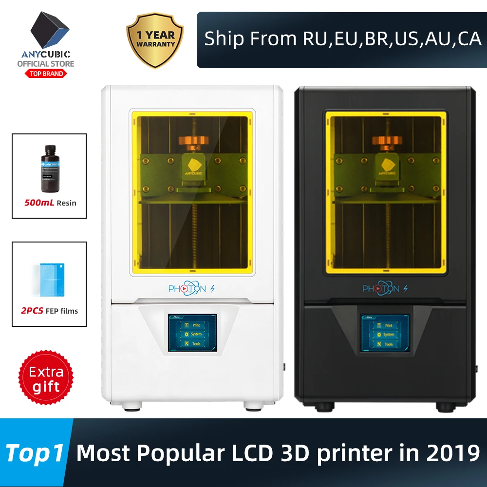 ANYCUBIC Photon S 3d принтер 2 цвета черный/белый 500 мл ЖК экран обновленный модуль матрица
