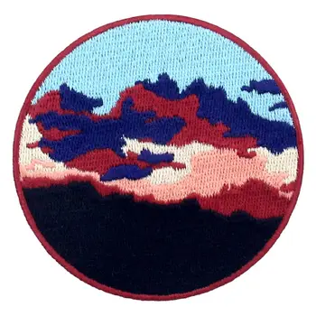 

Embird patches Embroidered appliques for clothes The Evening Sky ceo-friendly handmade 3D badges backpack patches