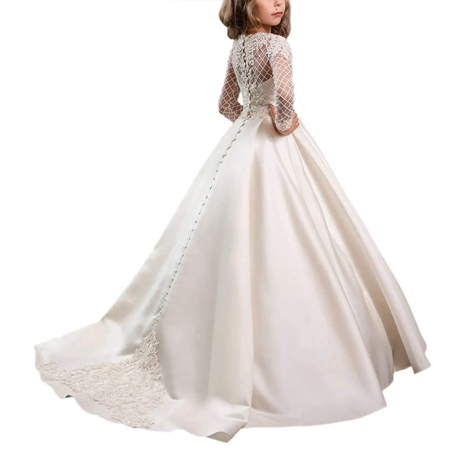 Г. mignon enfant en bas âge enfant beste fille brodé robe princesse flecte Pageant mariage formel robe de mode vlectem