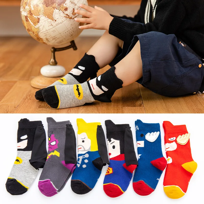 

Today: Grab [3-Pack] Autumn New Style CHILDREN'S Socks Cartoon Hero Pattern Cotton BOY'S Tube Socks