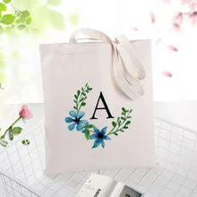 Искусство Письмо Дизайн синяя серия A-E Печать холст сумка эко многоразовая хозяйственная сумка повседневное использование Сумка