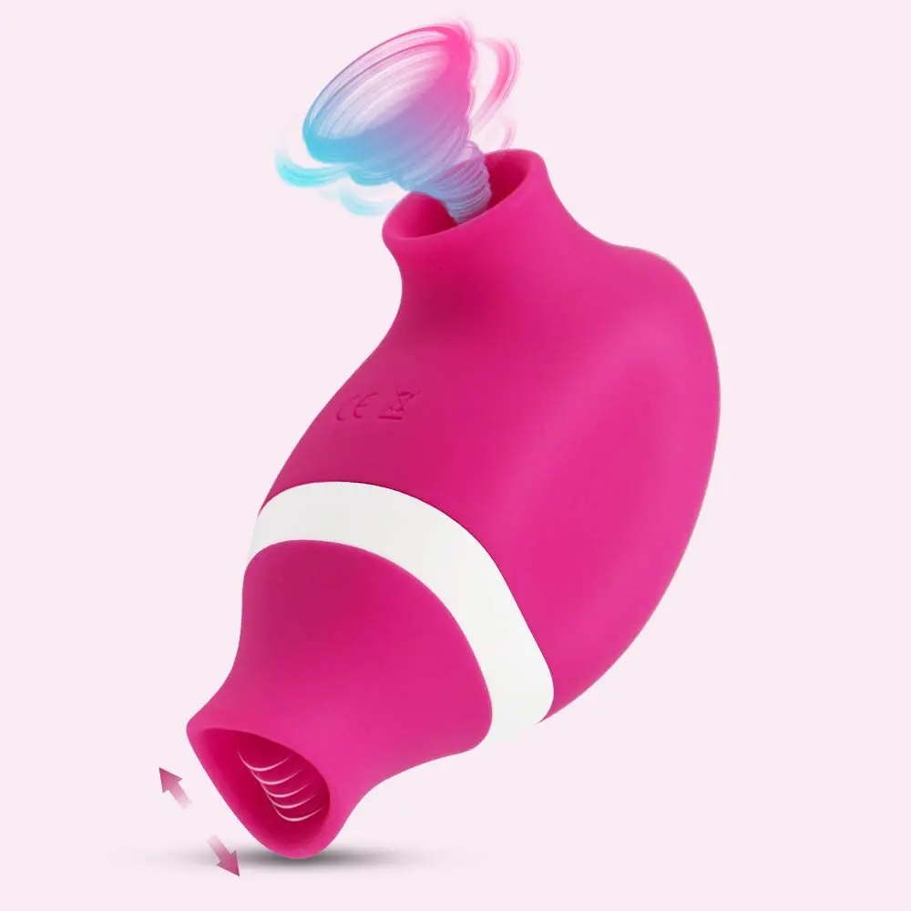 Вибратор 2 в 1 для женщин и пар имитирующий сосание на присосках клитора