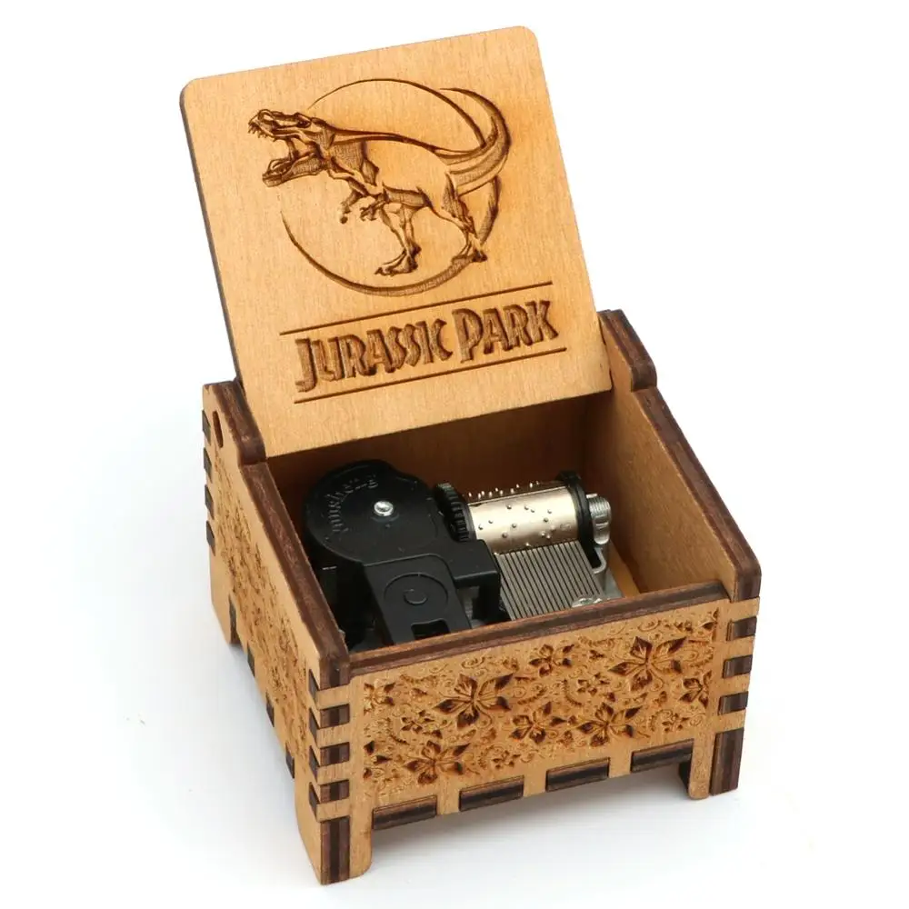 Home Decoration Antique Carved Music Box Wooden Automatic Jurassic Park Music Box New Year Gift Birthday Gift Christmas Gift 4
