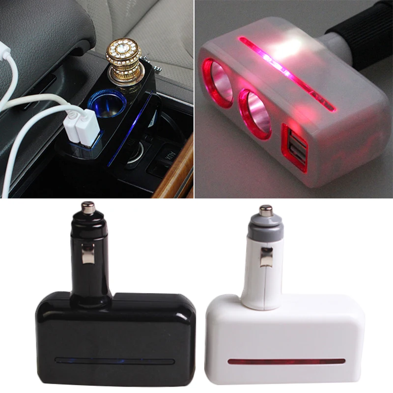 Автомобильный Разветвитель Прикуривателя с двумя портами usb зарядное устройство адаптер Универсальный 12-24 в двойной зарядное устройство usb розетка авто аксессуары