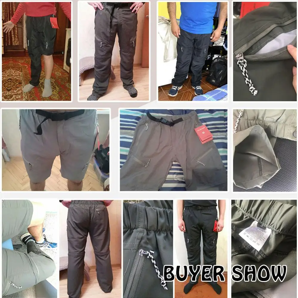 Мужские быстросохнущие уличные брюки съемные походные и кемпинговые мужские