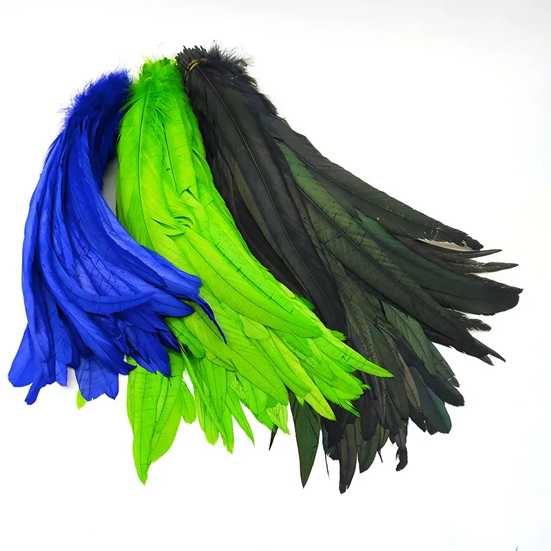 Rooster Feathers Natural Feathers 100 pcs Natural Cock Tail Feathers 25-40cm / 10-16inch Clothing Decoration Stage Performance Rooster Feathers Plume