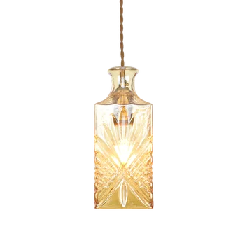 

Modern LED Pendant Lamp With Glass Lampshade Creative Pure Copper Hanglamp Pendant Light For Bedroom Living Room Decoration