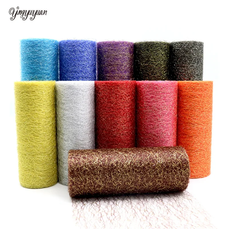 

Glitter Tulle Roll 10 Yards 15cm Organza Laser Crafts Tutu Fabric Party Chair Sash Wedding Decoration Birthday Party Supplies