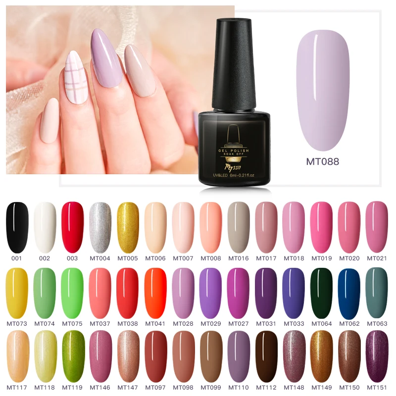 Mtssii 7ml Color Nail Gel Polish Manicure Semi Permanent Base Top Coat UV LED Nails Gel Varnish Soak Off Nail Art Manicure Gel