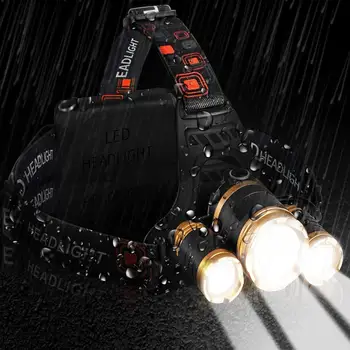 

2020Newest!Super Bright 6000 Lumens Powerful Headlamp Flashlight Zoomable Hunting Head Torches 4 Modes For Work Helmet Hardhat