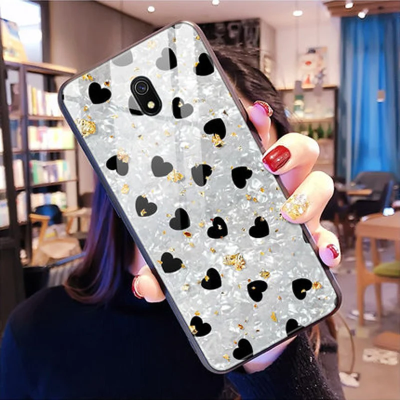 Для xiaomi redmi 8A чехол из закаленного стекла+ ТПУ Рамка жесткая задняя крышка для xiaomi redmi 8A стеклянный чехол redmi 8A для redmi 8 A оболочка - Цвет: A1