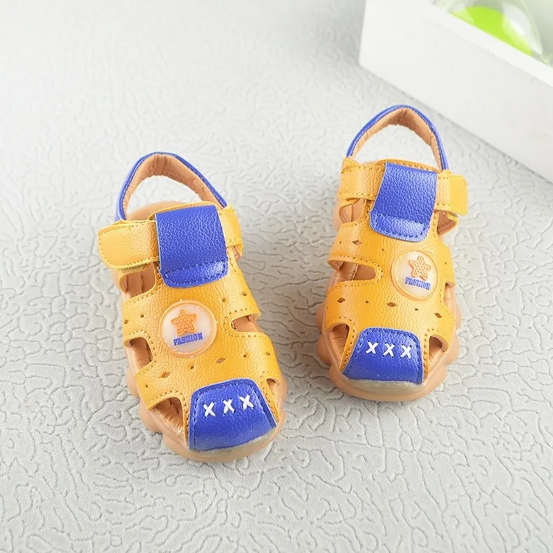 Summer Boys Sandals Children's Shoes Toddler Cute Cartoon Anti-slippery Cut-outs Boys Shoes Kisd Falt with Fashion Sandals