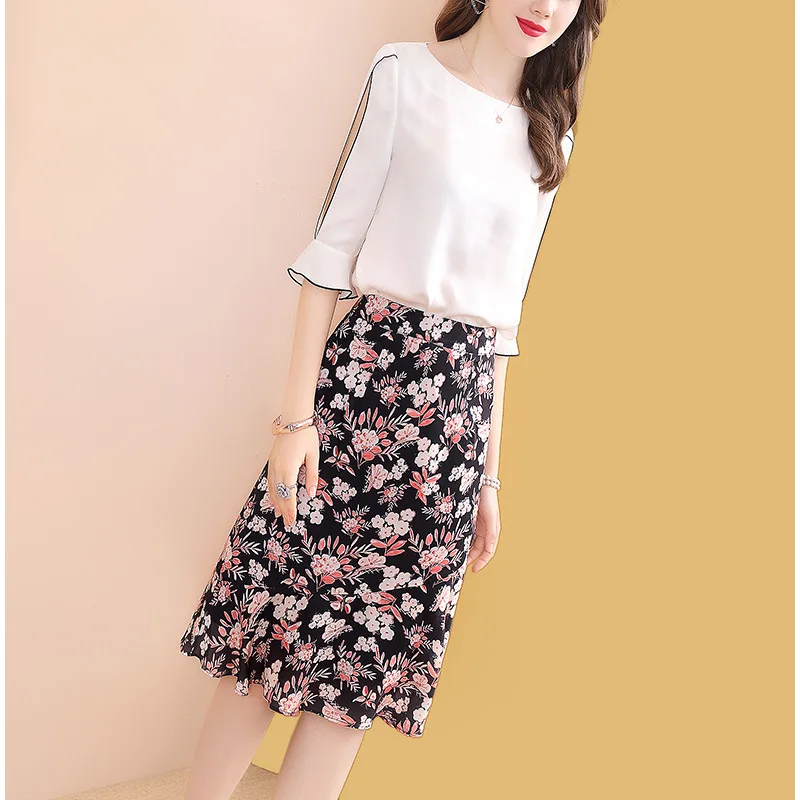 

Spring Clothing Western Style Goddess-Style Dress Outfit Women's 2019 New Style Spring And Summer Slimming by Age Elegant Two-Pi