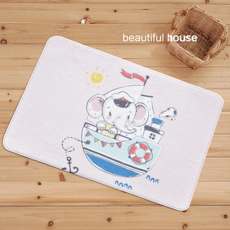 Мультяшный детский нескользящий коврик, Впитывающий Коврик для двери, спальни, ванной комнаты, кухни, дверной коврик