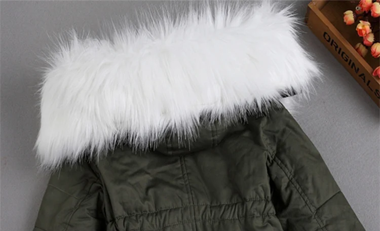 3-9Yrs Cotton Girls Jacket Outwear Kids Cotton-padded Jacket Winter Girls Warm Clothes Fur coat Hooed Thick Jacket For Kids Girl